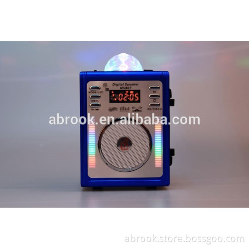 Disco light mini portable wooden speaker box